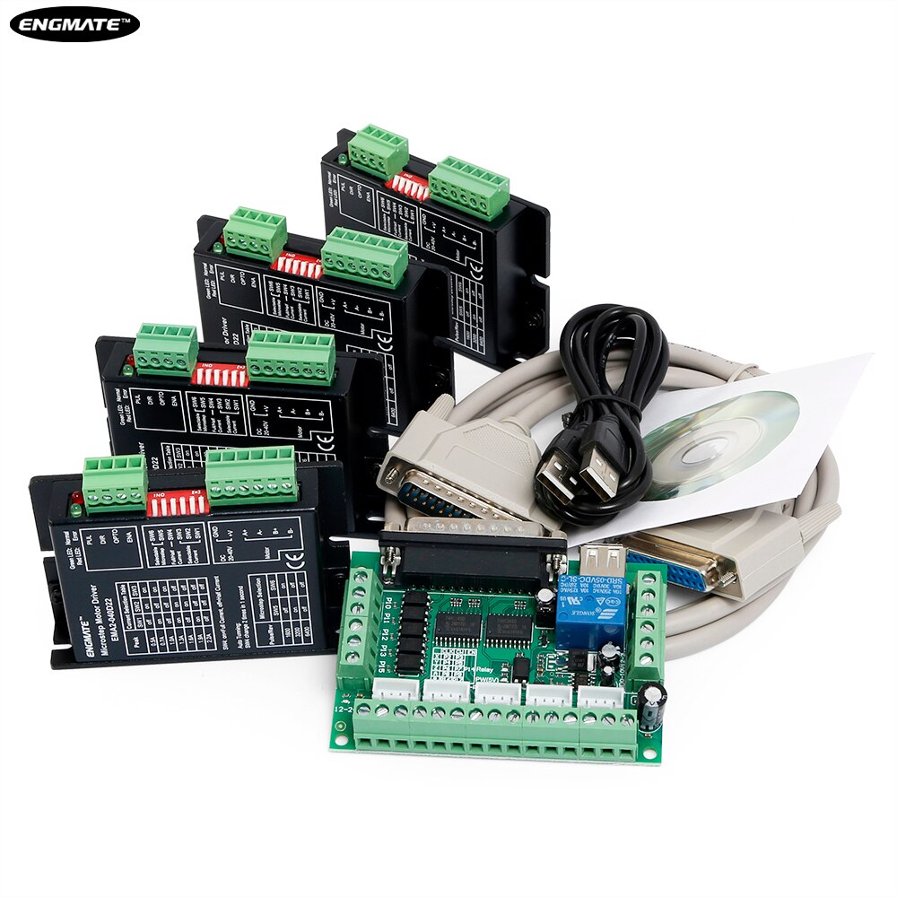 디지털 하이브리드 마이크로 스테핑 드라이버 EMA2-040D22 DIY 4 축 라우터 CNC 키트